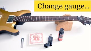 Changing string gauge on the PRS DGT SE