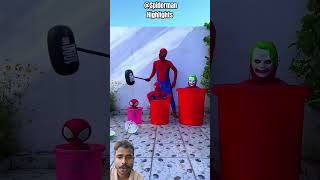 Spiderman vs Joker Funny Moments #spiderman #funny #marvel #satisfying #automobile #bicycle