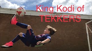 👑King Kodi of TEKKERS. The Kickboxing Footballer Age 8