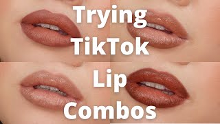 Trying TikTok Fall Lip Combos I Valentina Truong