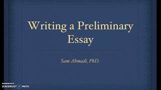 Preliminary Academic Essay Overview + Introduction