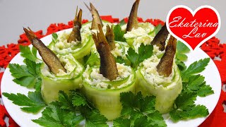 Быстрые рулетики со шпротами! Праздничная закуска! Закуски на Новый год 2022! Праздничный стол!