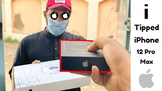 GIVING iPhone 12 Pro Max to DELIVERY BOY | Haris Awan