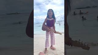 Cute little  island girl singing one day  #alonabeach #boholphilippines #panglaoisland