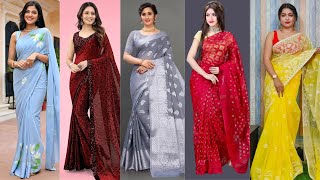 Lightweight printed sarees for summer//Latest printed saree designs//Modern printed saree styles