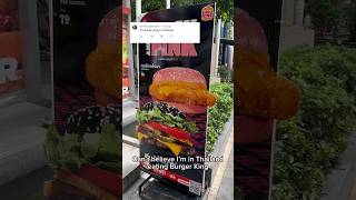 Trying Burger King in Thailand!! Black and Pink Burger!!! #foodie #burgerking #thailand #shorts