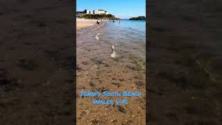 Walking on South Beach in Tenby, Wales, U.K.