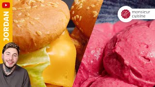 Burger au poulet frit et glace framboises express | Les recettes petits budgets de Jordan @16may