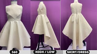 How to Make a High Low Circle Skirt or Dress #dress #circle #360 #party #sewing #skirt  #wedding