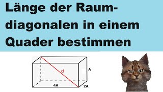 Länge der Raumdiagonalen in einem Quader bestimmen mit Buchstaben