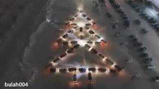 Christmas tree made of cars )