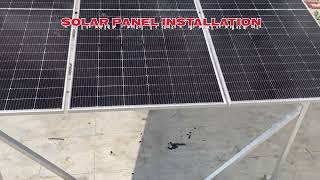 Solar panel installation inverter mounting DC wiring LA panel mounting earthing wiring #solar￼￼