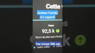 Combien Youtube m'a payé pour 100 000 vues sur ma vidéo ?