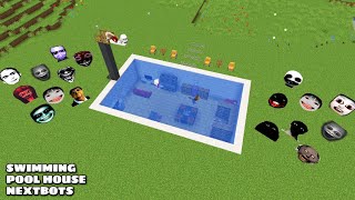 SURVIVAL SWIMMING POOL HOUSE WITH 100 NEXTBOTS in Minecraft - Gameplay - Coffin Meme