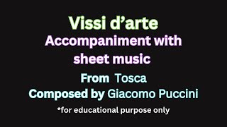 "Vissi d'arte' " from Tosca - Giacomo Puccini  | Piano Accompaniment