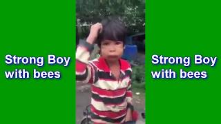 Strong Boy with bees - Funny video