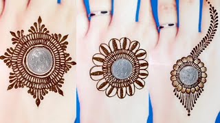 Coin Mehndi Design Back Hand♥️ Coin Ki Help Se Easy Mehndi Design♥️कॉइन मेहंदी डिज़ाइन.