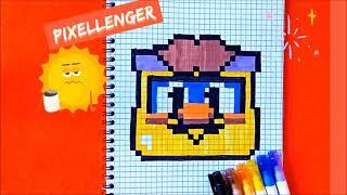 Как рисовать по клеточкам значок Грифф Бравл Старс Простые рисунки Brawl Stars How to Draw Pixel Art