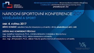 POZVÁNKA - NÁRODNÍ SPORTOVNÍ KONFERENCE 2017 – VZDĚLÁVÁNÍ A SPORT