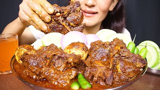 Eating Huge Mutton Chop Curry and Extra Gravy with Basmati Rice #ASMR/EATING SHOW BIG BITES MUKBANG