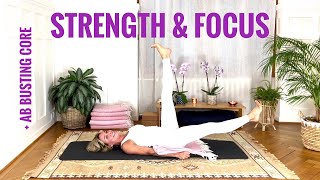 Yoga Total Body Strength and Focus Practice with extra Core | 78 min | Intermediate Level