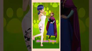 Miraculous Characters as Disney Princess #miraculousshorts #ladybugandcatnoir #disney #anna #elsa #y