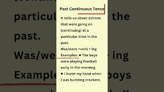 Past Continuous Tense #shorts #englishgrammar