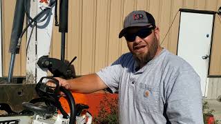 Stihl ms362 chainsaw on the dyno with 2 separate exhaust builds