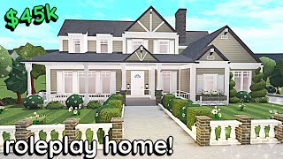 45k Realistic Bloxburg Roleplay House Build: 2 Story Exterior Tutorial *WITH VOICE*