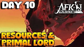 F2P Journey | Primal Lord Fight And Training Manuals Galore! | Day 10 | AFK Journey