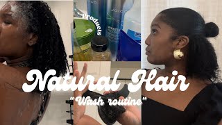 NATURAL HAIR WASH ROUTINE |MY NATURAL HAIR JOURNEY + EASY QUICK HAIRSTYLE