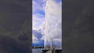 World Famous Water Fountain Geneva 🇨🇭 #switzerland #travel #ytshorts