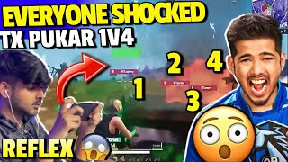 Tx pukar most intense 1v4 in last zone😱👉 Tx impossible chicken Everyone shocked😨😨