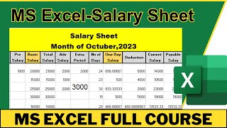 How to Create Salary Sheet in Excel|Ms excel full course