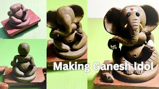 Eco Friendly Clay Ganapati making|DIY Clay Ganapathi|How to make Ganesh idol with clay