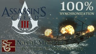 Assassins Creed III | ALL Naval Missions (100% Sync)