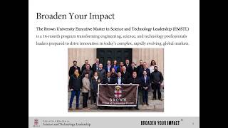 Executive Master in Science and Technology Leadership Online Info Session | March 30, 2018