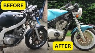 Suzuki GS500 before and after shots full restoration #motorcycle Restoration Biker