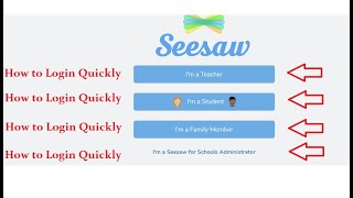 How do Students,Teachers,Family,School admin sign in to Seesaw Quickly