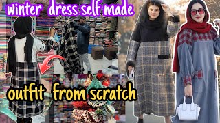 I made most viral designer outfit from scratch~ latest winter dress design ~modest  dress designing