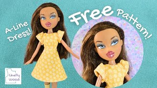 Free Doll Clothes Patterns: DIY Flutter Sleeve Dress for Bratz Doll #Bratz #Fiskars #sewingproject