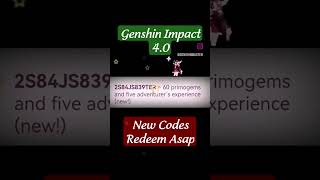 Genshin impact 4.0 Redeem Codes