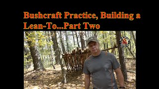 Bushcraft Survival Practice...Building a Lean To Part-Two