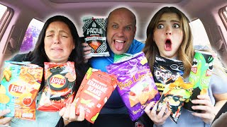 TRYING AND RATING EVERY SPICY CHIP with my parents!