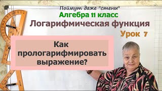 Логарифмирование. Как прологарифмировать выражение. Алгебра 11 класс