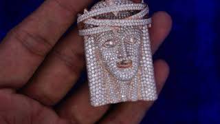 Diamond Jesus Pendant Honeycomb Setting 1570 Diamonds 9.92 Carats