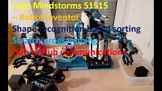 Lego Mindstorms 51515 shape recognition based sorting of objects  - hub to hub communication