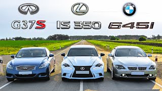 Infiniti G37S vs LEXUS IS 350 vs BMW 645i