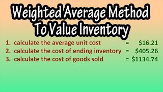 What Is The Weighted Average Method To Value Inventory Explained