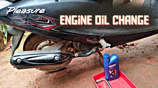 Hero Pleasure Engine Oil Change in 2 minutes